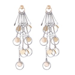 fashion trend color Metal high pendant tassel Earring long style tassel earrin..