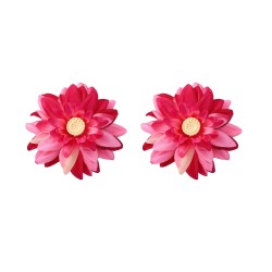 same style trend personality wind Cloth big flowers ear stud fashion all-Purpo..