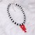 occidental style beach wind personality fashion all-Purpose trend black beads Alloy pendant necklace