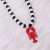 occidental style beach wind personality fashion all-Purpose trend black beads Alloy pendant necklace