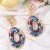 retro trend personality Metal print hollow earring occidental style geometry Graffiti flowers fashion personality Ea