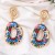 retro trend personality Metal print hollow earring occidental style geometry Graffiti flowers fashion personality Ea