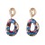 retro trend personality Metal print hollow earring occidental style geometry Graffiti flowers fashion personality Ea