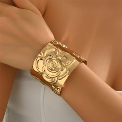 occidental style wind lady bangle  geometry rose flowers opening high