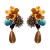 Autumn and Winter retro personality exaggerating all-Purpose resin flowers drop long style earring temperament sty
