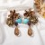Autumn and Winter retro personality exaggerating all-Purpose resin flowers drop long style earring temperament sty