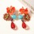Autumn and Winter retro personality exaggerating all-Purpose resin flowers drop long style earring temperament sty