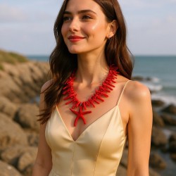 necklace exaggerating occidental style imitate plastic unique big starfish pen..