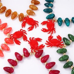 occidental style exaggerating leisure wind beads Alloy enamel pendant necklace..