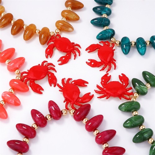 occidental style exaggerating leisure wind beads Alloy enamel pendant necklace all-Purpose woman