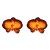 exaggerating personality trend Metal enamel three-dimensional big flowers ear stud fashion all-Purpose retro lady Ea