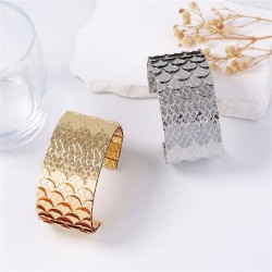 occidental style high Metal geometry Round opening bangle woman
