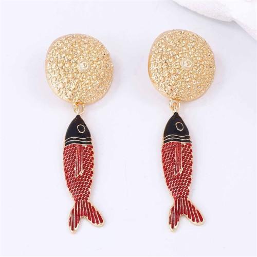 Earring brief fashion animal pendant Round earring retro color occidental style woman style