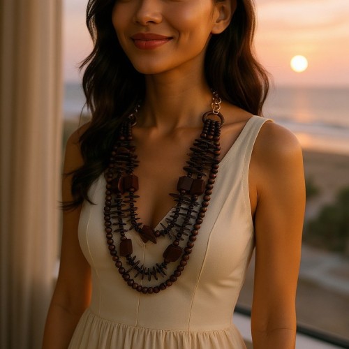 personality Bohemia Nation exotic customs exaggerating multilayer beads geometry lady necklace