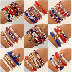 occidental style day beads Word bracelet set  personality elasticity color