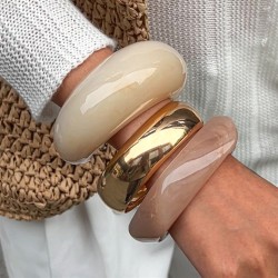 occidental style exaggerating surface resin bangle  fashion Irregular Acrylicr..