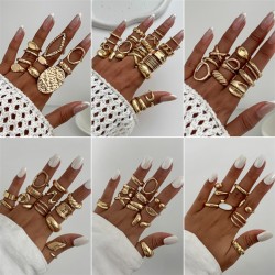 occidental style Irregular Metal opening ring  fashionins hollow surface