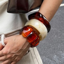 occidental style wind translucent Acrylic bangle  exaggeratingins resin splice