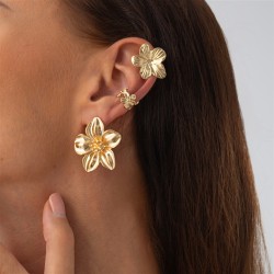 occidental styleins Metal flowers Ear clip set  beach surface starfish ear stu..