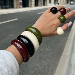 occidental styleins wind color resin bangleracelet  Acrylic surface ring