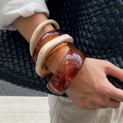 occidental styleins wind color Acrylic bangle  fashion Irregular translucent r..
