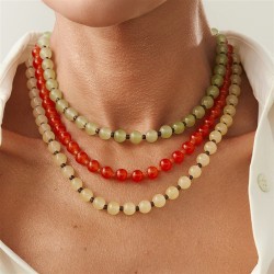 occidental styleins wind glass beads necklace  brief color Beads clavicleeckla..