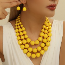 head multilayer necklace earrings set occidental stylesheinnecklace