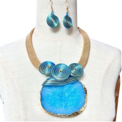 crystal pendant necklace exaggerating Africa banquet necklace earrings setneck..