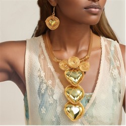 three-dimensional love Modeling fashion necklace earrings set exaggerating