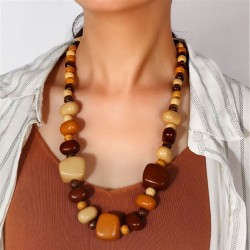 Acrylic stone Modeling retro necklace sweater chainnecklace