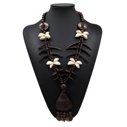 Bohemia color Coir ShellsY long sweater chain flower Africa lady necklace neck..