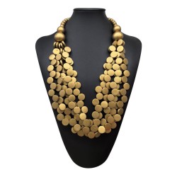 new exaggerating color multilayer handmade beads long necklace lady Africa woo..