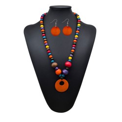 occidental style exaggerating color earrings necklace set Bohemia handmade bea..