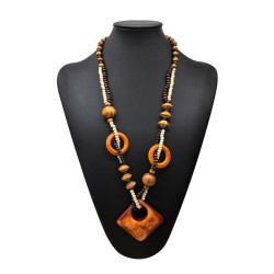 Bohemia square love print long necklace woman handmade sweater chain necklace
