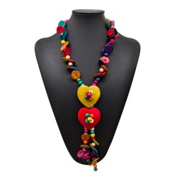 occidental style beach wind color Coir beads long style loveY sweater chain la..