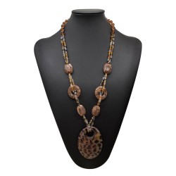 occidental style leopard Acrylic long style handmade sweater chain woman neckl..