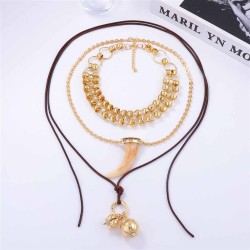 occidental style multilayer animal pendant necklace Alloy geometry pendant wom..