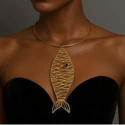 fashion exaggerating brief animal clavicle chain Alloy hollow pendant Collar w..