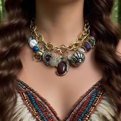 leisure personality retro fashion trend more style pendant chain necklace  all..