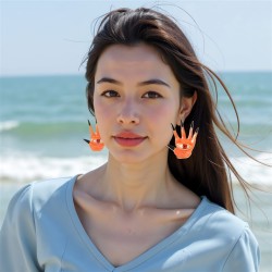 occidental style Halloween personality creative eyes Alloy enamel ear stud sam..