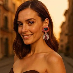 medium day flowers animal fully-jewelled Alloy lady day earring