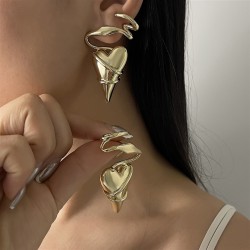 E samll unique geometry twining love earrings heart-shaped high temperament ea..