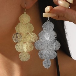 E fashion exaggerating tassel leaves earring  trend all-Purpose Metal wind ear..