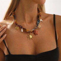 stainless steel necklace color scarves love starfish sun more pendant gilded w..