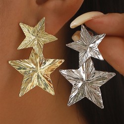E brief high Five-pointed star big earrings temperament wind star earring saml..