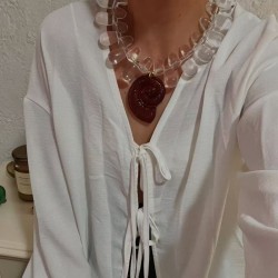 occidental style wind summer color resin Acrylic beads big pendant clavicle ch..