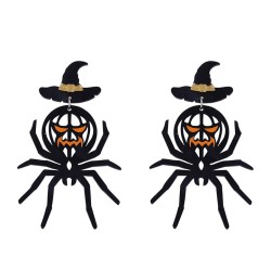 occidental style personality exaggerating Acrylic spider black earring Hallowe..