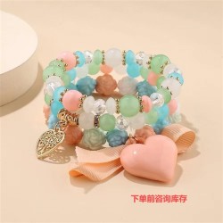 Bohemian style hollow Alloy heart-shaped love pendant  multilayer elasticity r..
