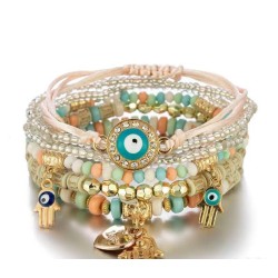 occidental style  Bohemian style eyes love pendant  multilayer elasticity rope..