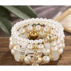 creative Bohemia multilayer starfish pendant elasticity rope bracelet